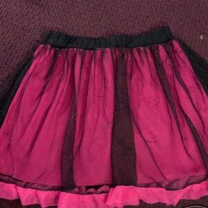 Piper Pink Skirt with Black Mesh Overlay